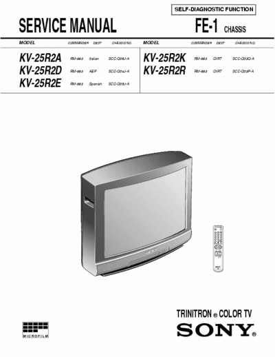 Sony KV-25R2D TV SONY  KV - 25 R 2 D   CHASSI  FE - 1